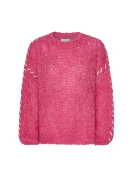 Sweter Americandreams wełniany różowy