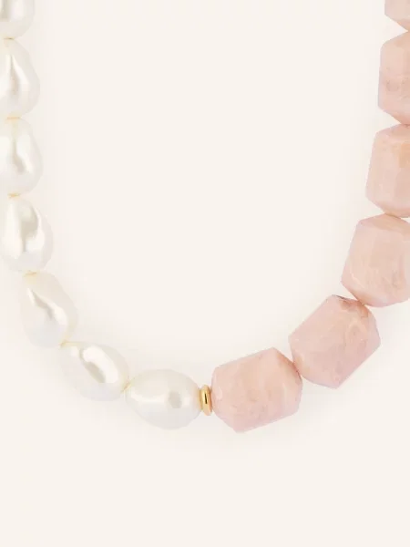 Vanessa Baroni Łańcuszek Barrel Pearl rosa biały