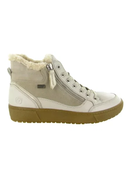 Lniane sneakersy Remonte beżowe