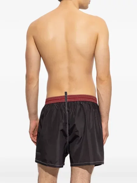 Slip de baie Dsquared2 cu imagine cu cordon negru