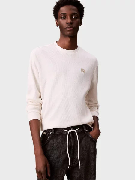 Лонгслів Calvin Klein Jeans білий