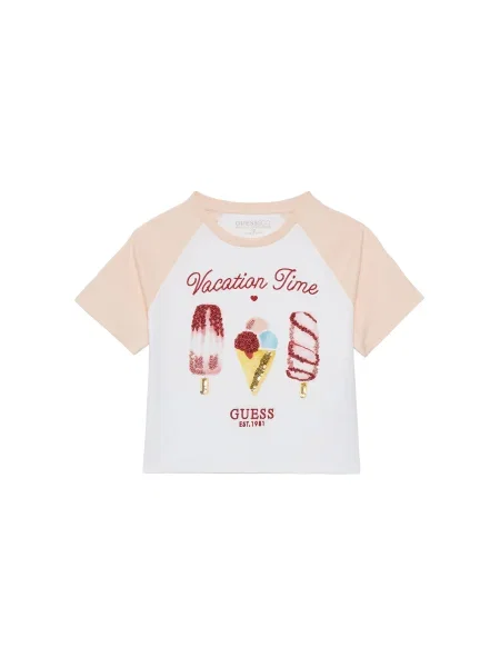 Guess Póló Boxy Fit fehér