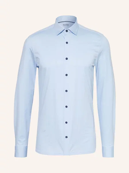 Olymp Žerzejová Košile No. Six Super Slim tmavě modrá