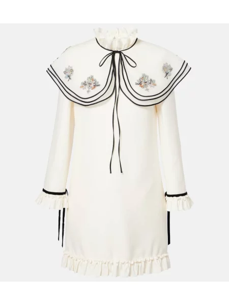 Obleka Valentino iz krep tkanine bela