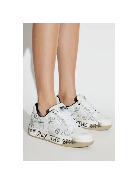 Sneakersy Diesel skórzane białe