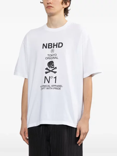 Tricou Neighborhood cu imagine alb