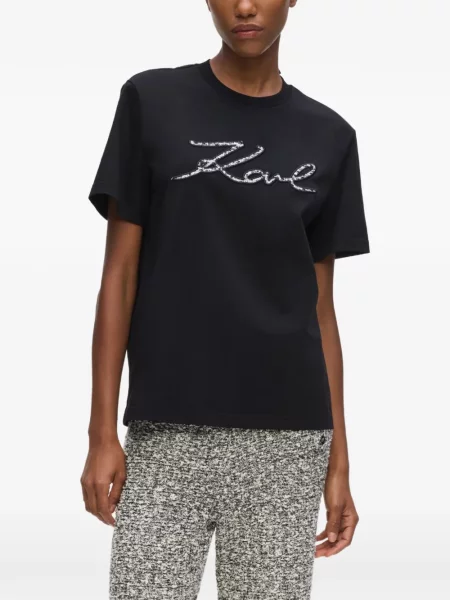 Bouclé tricou Karl Lagerfeld negru