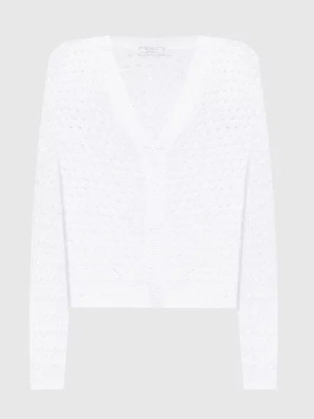 Ажурний кардиган з паєтками Peserico білий