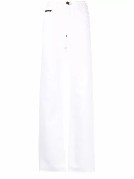 Blugi drepți Philipp Plein alb