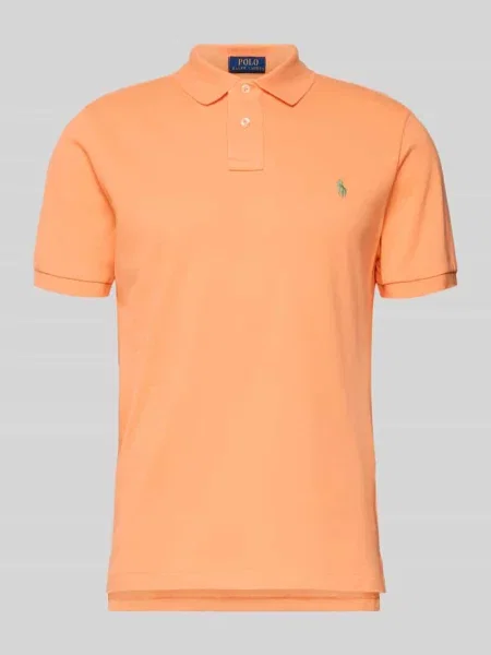 Koszulka polo z wyhaftowanym logo Polo Ralph Lauren pomarańczowa