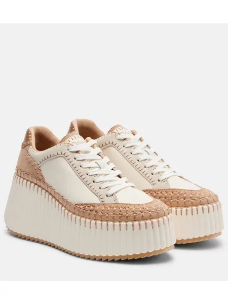 Sneakerși Chloé Nama din piele cu platformă