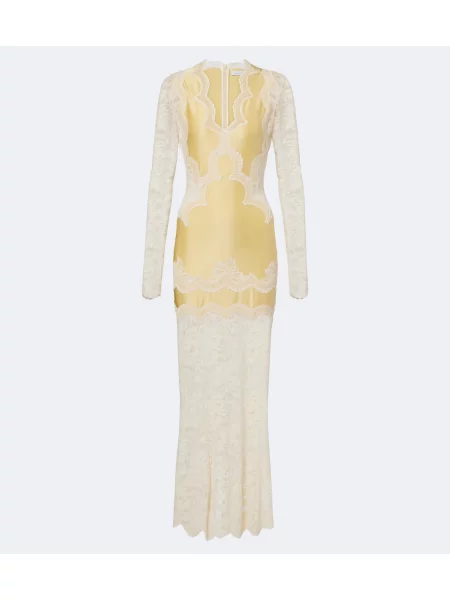 Rochie maxi Rabanne din satin galben
