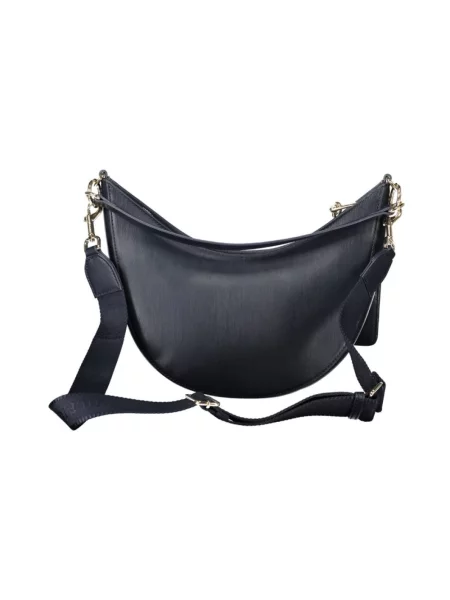 Lniana torebka Tommy Hilfiger niebieska