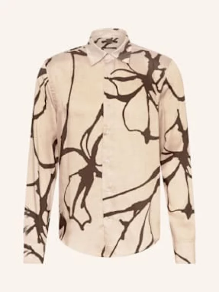 Reiss Košile Regular Fit světle hnědá černá