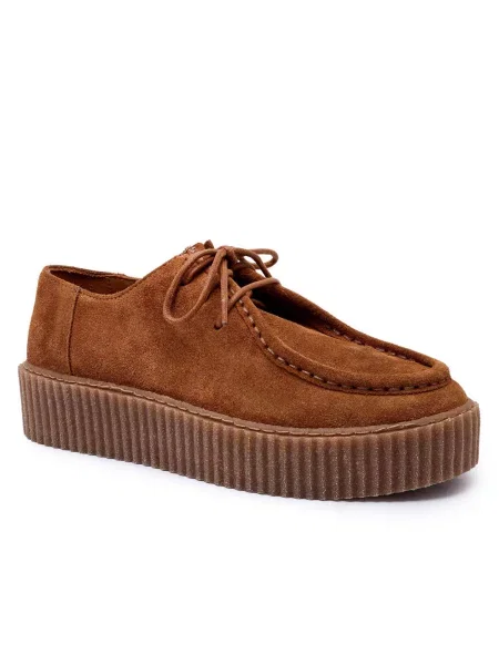 Weekend MaxMara Mocasini KAPOK | piele întoarsă maro
