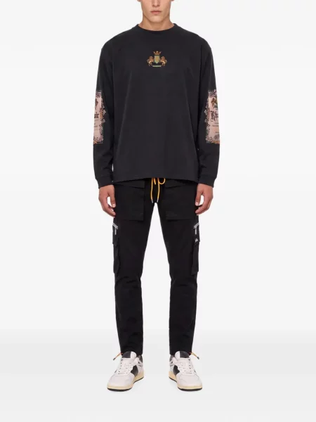 Lung tricou Rhude cu imagine negru