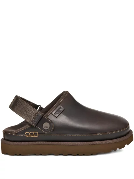 Кожени полуотворени обувки Ugg без ток