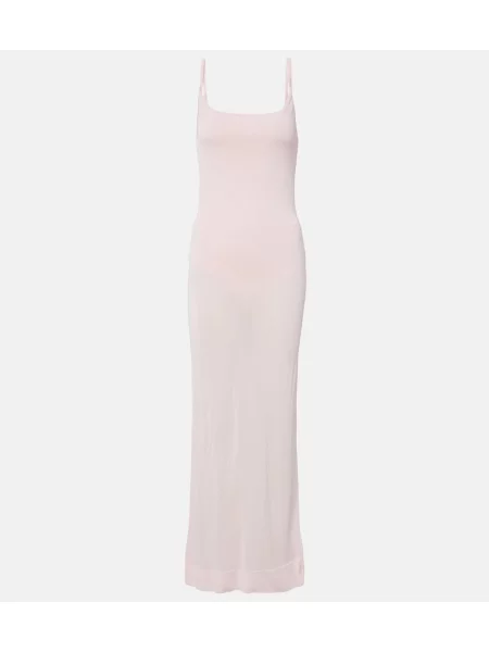 Rochie maxi Jacquemus tricotate roz