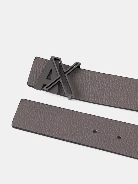 Шкіряний Armani Exchange сірий
