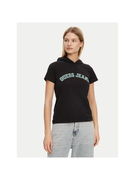 Guess T-Shirt Regular Fit μαύρο