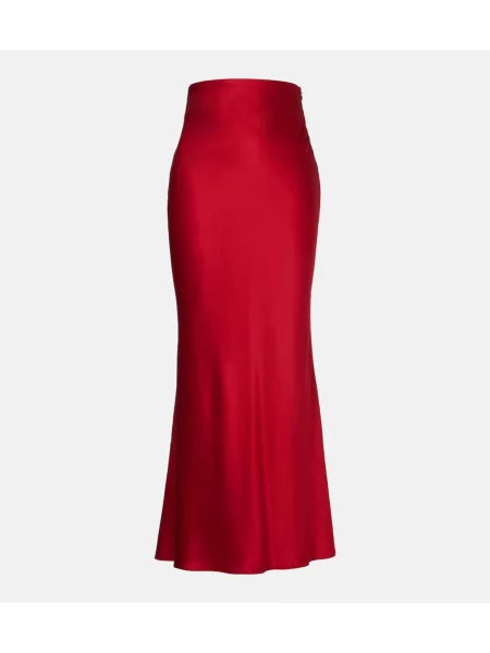 Fusta maxi The Sei de mătase roșu