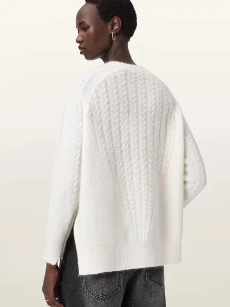 Светр з додаванням мохеру AllSaints KIT легкий білий