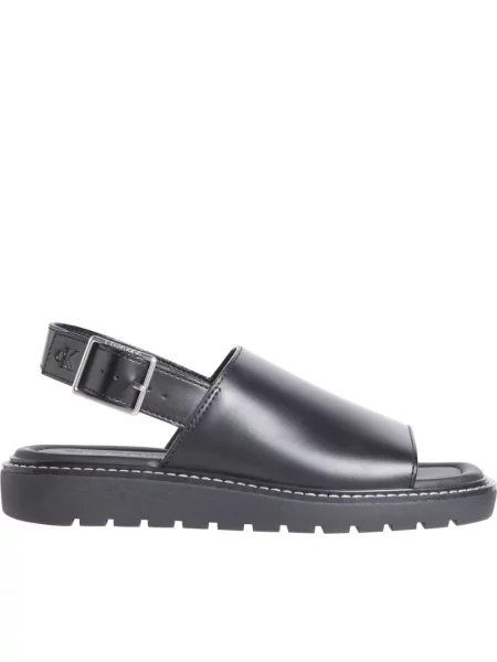 Calvin Klein Jeans sandały SQ MOLDED SANDAL SLING MG LTH czarny