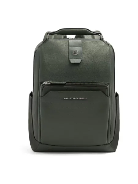 Torba na laptopa Piquadro skórzana zielona