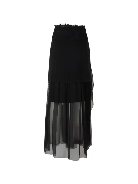 Fustă midi Alberta Ferretti din dantelă negru