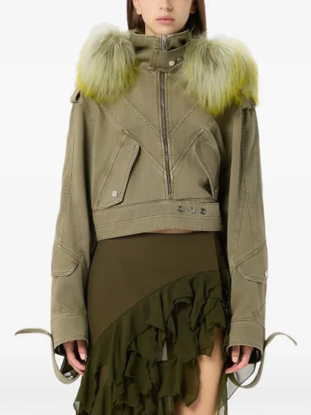 Geacă Blumarine cu glugă verde