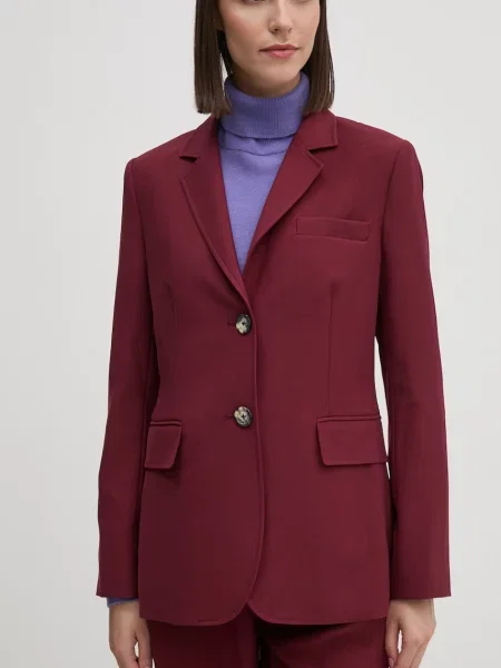 Піджак Dkny однобортний однотонний бордовий