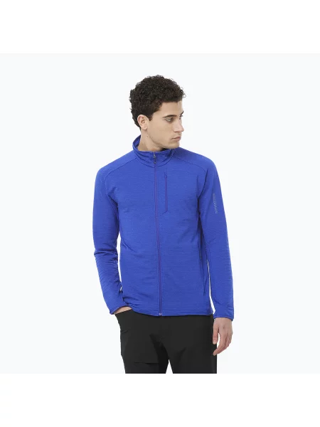 Férfi Salomon Essential Lightwarm FZ surf the web trekking melegítő pulóver Essential Lightwarm FZ kék