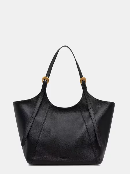 Geantă shopper Twinset din piele negru