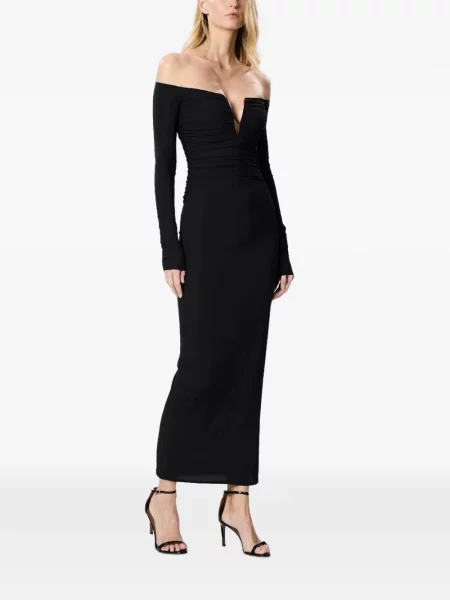 Rochie midi Amazuìn cu umerii deschiși negru