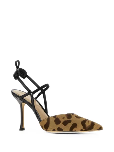 Pantofi cu toc Fendi cu imagine cu model leopard maro