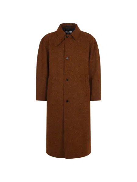 Palton Jil Sander de lână maro