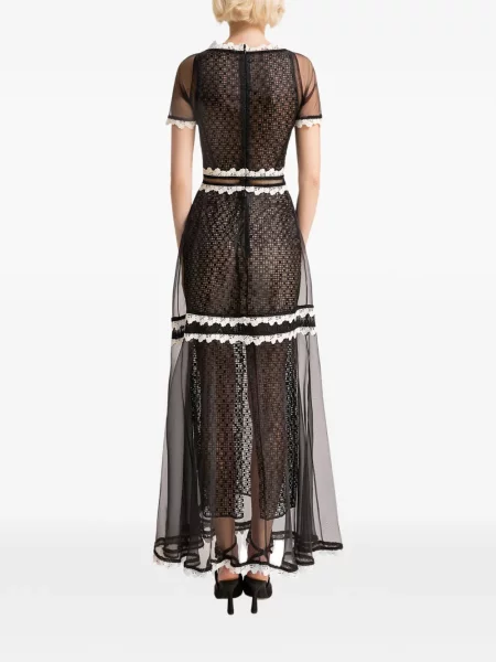 Rochie maxi Gemy Maalouf din dantelă negru