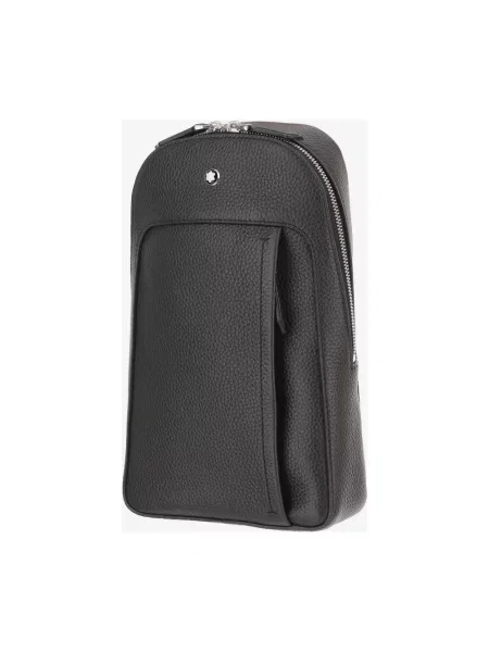 Torba crossbody Montblanc skórzana z logo czarna