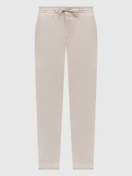Штани з льону Canali бежеві