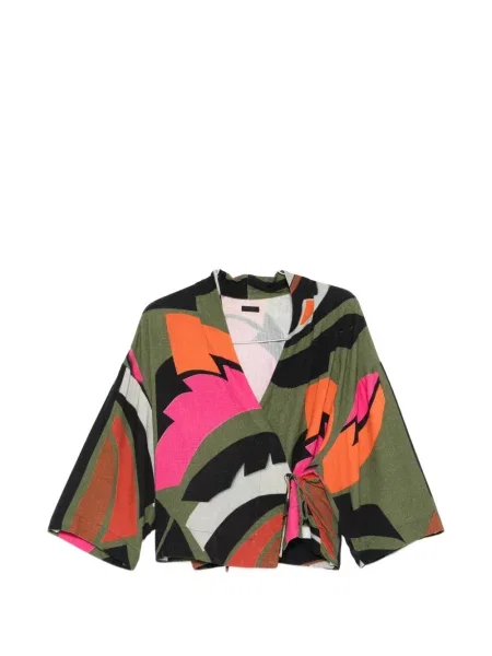 Geacă Osklen cu model floral cu imagine cu legături verde