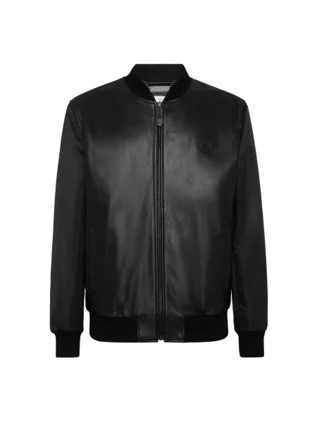 Kurtka skórzana Philipp Plein czarna