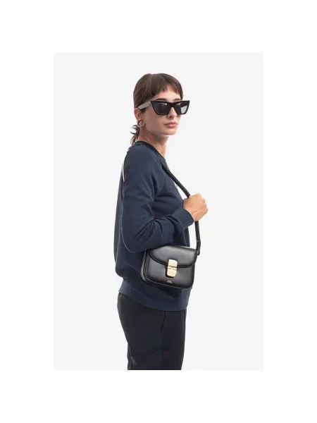 Torebka crossbody A.p.c. zamszowa czarna