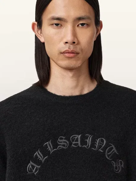 Шерстяной легкий свитер Allsaints черный