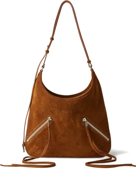 Semišová maxi kabelka Palm Angels hnědá