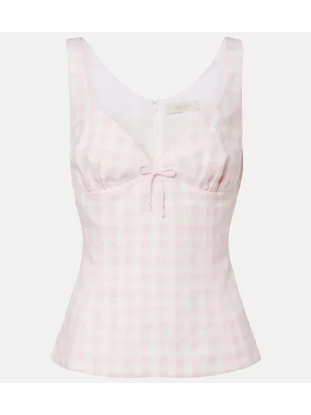 Lniany top Faithfull różowy