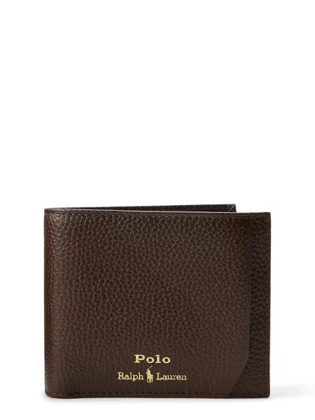 Polo Ralph Lauren portfel i brelok skórzany brązowy