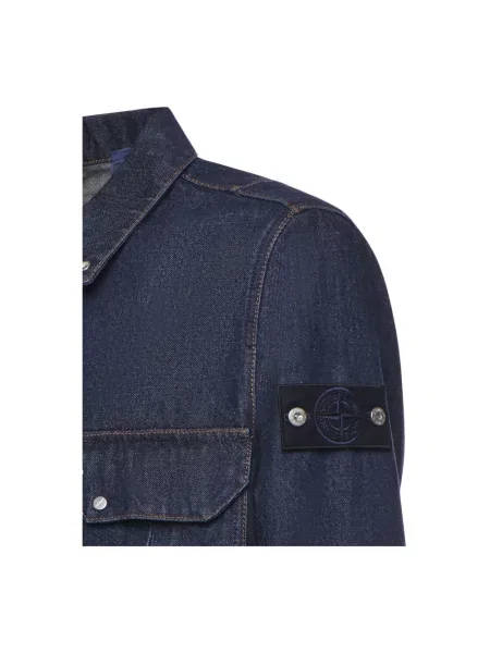 Kurtka jeansowa Stone Island z kamieniami niebieska