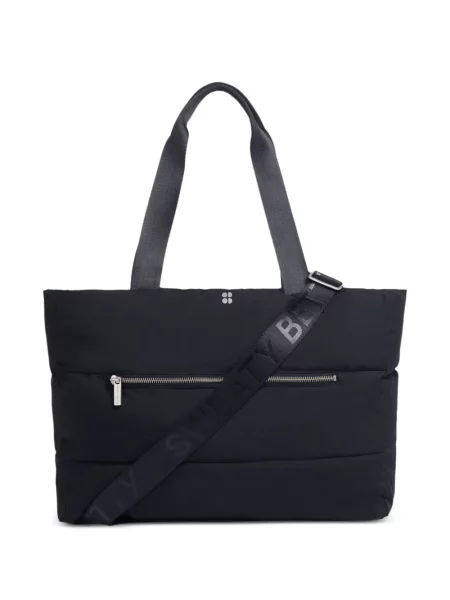 Shopper kabelka Sweaty Betty na ramínka s autogramem černá