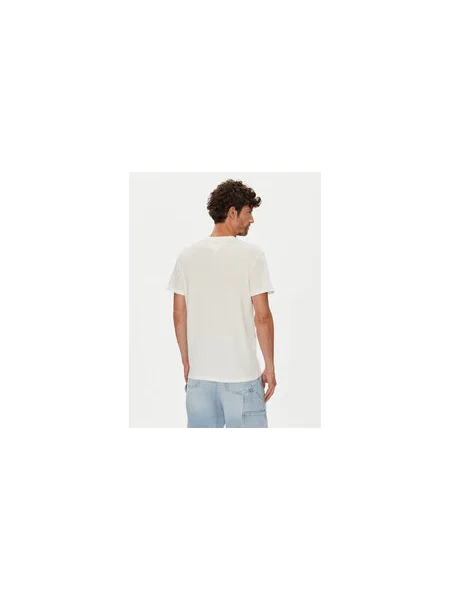 Tommy Jeans Póló Linear Chest Ekru