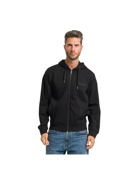 Bluza z kapturem Armani Exchange z kapturem czarna
